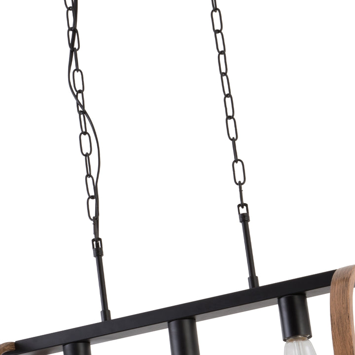 Maxax 3 - Light Kitchen Island Rectangle Pendant with Wrought Iron Accents #19187