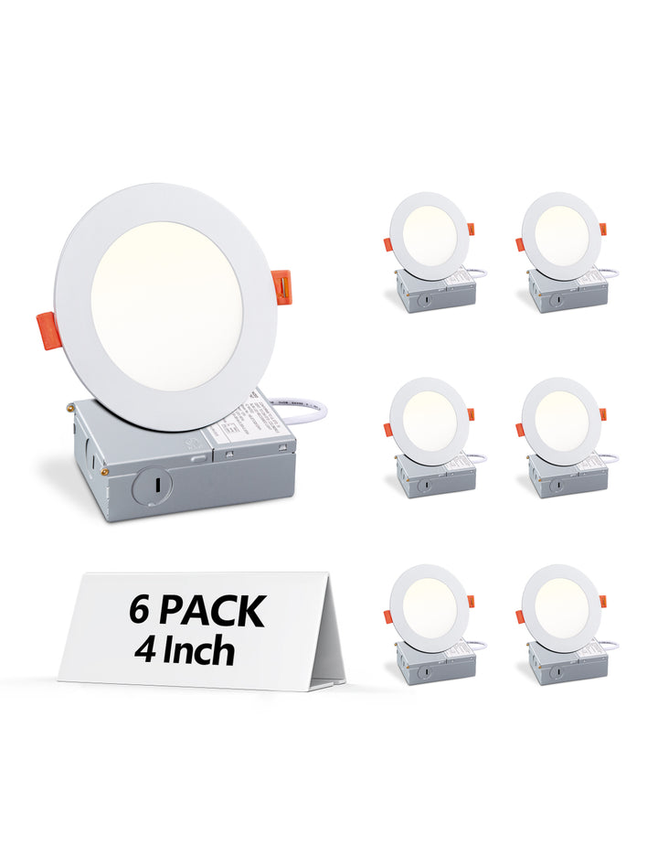 4 in. Canless Ultra-Thin 9-Watt CCT 5000K Remodel Integrated LED Recessed Light Kit (6-Pack) #MX4-9RD50-6PK