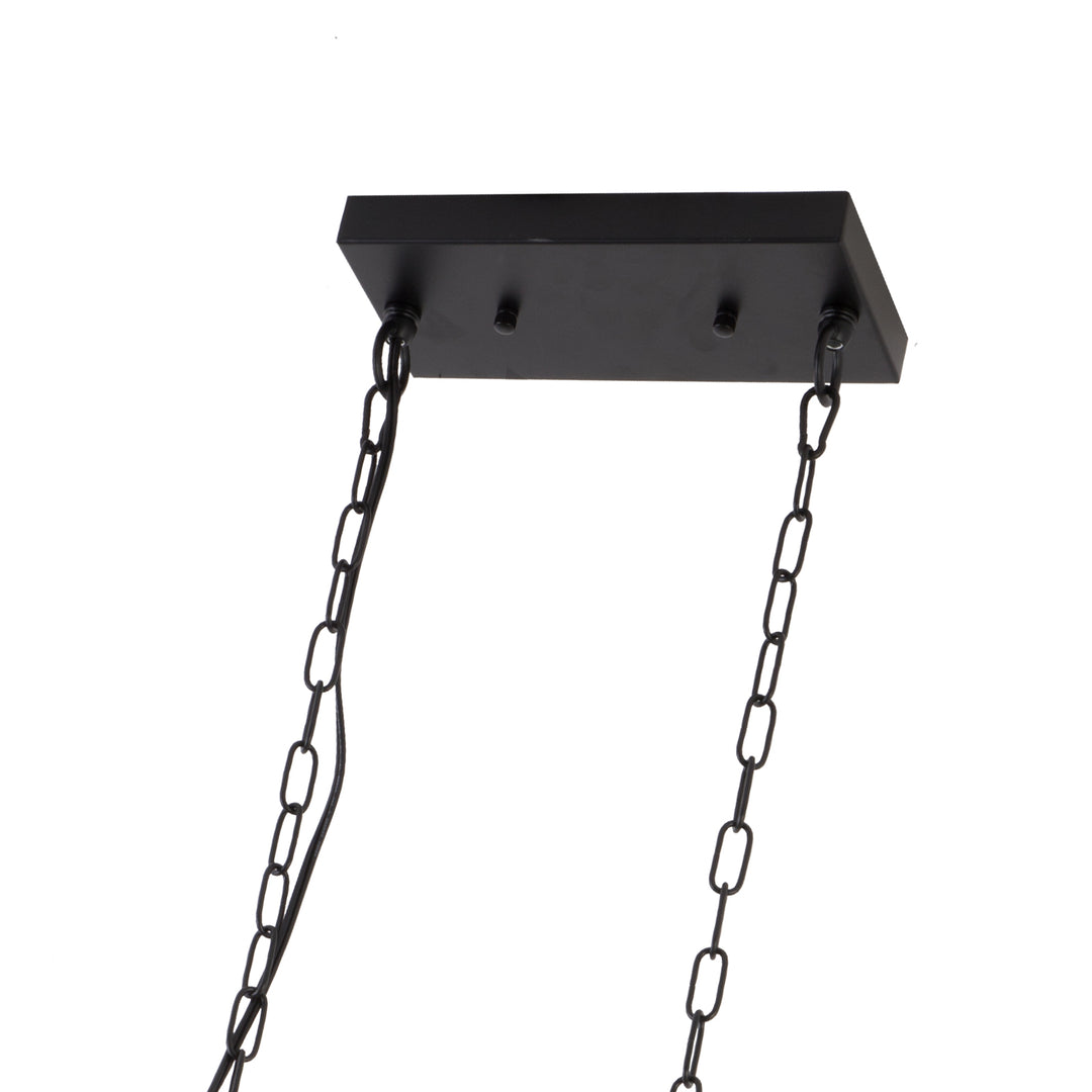 Maxax 3 - Light Kitchen Island Rectangle Pendant with Wrought Iron Accents #19187