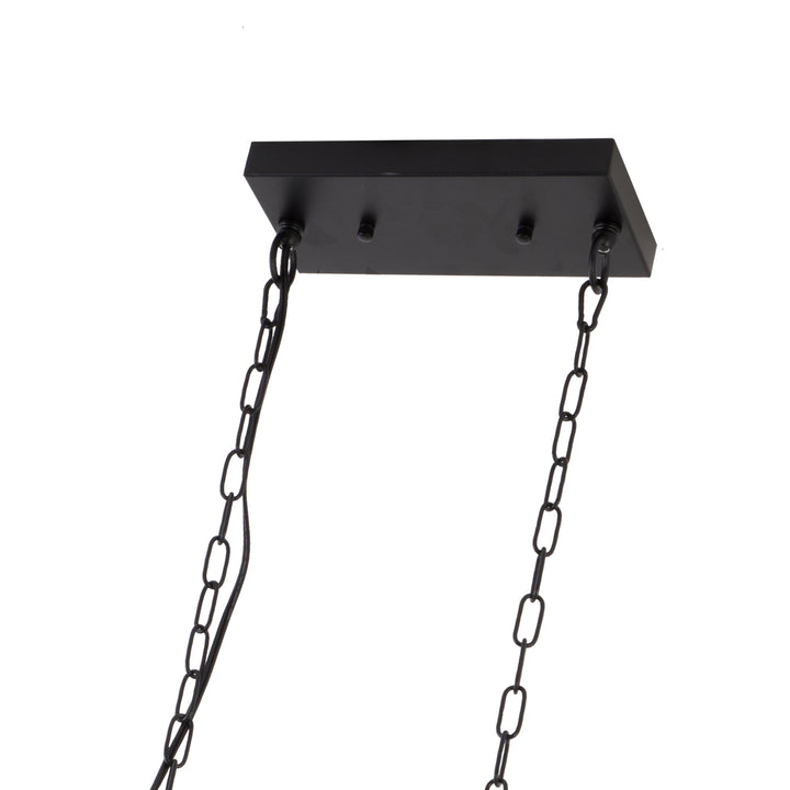 Maxax 3 - Light Kitchen Island Rectangle Pendant with Wrought Iron Accents #19187