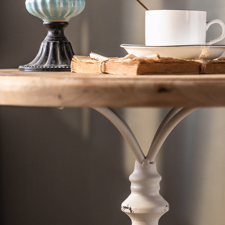 YUIlili Vintage Round End Table Living Room, Rusitc Side Table, Farmhouse Pedestal Table for Bedroom, Retro Wood Accent Tables for Home Decor, Patio Black #25002