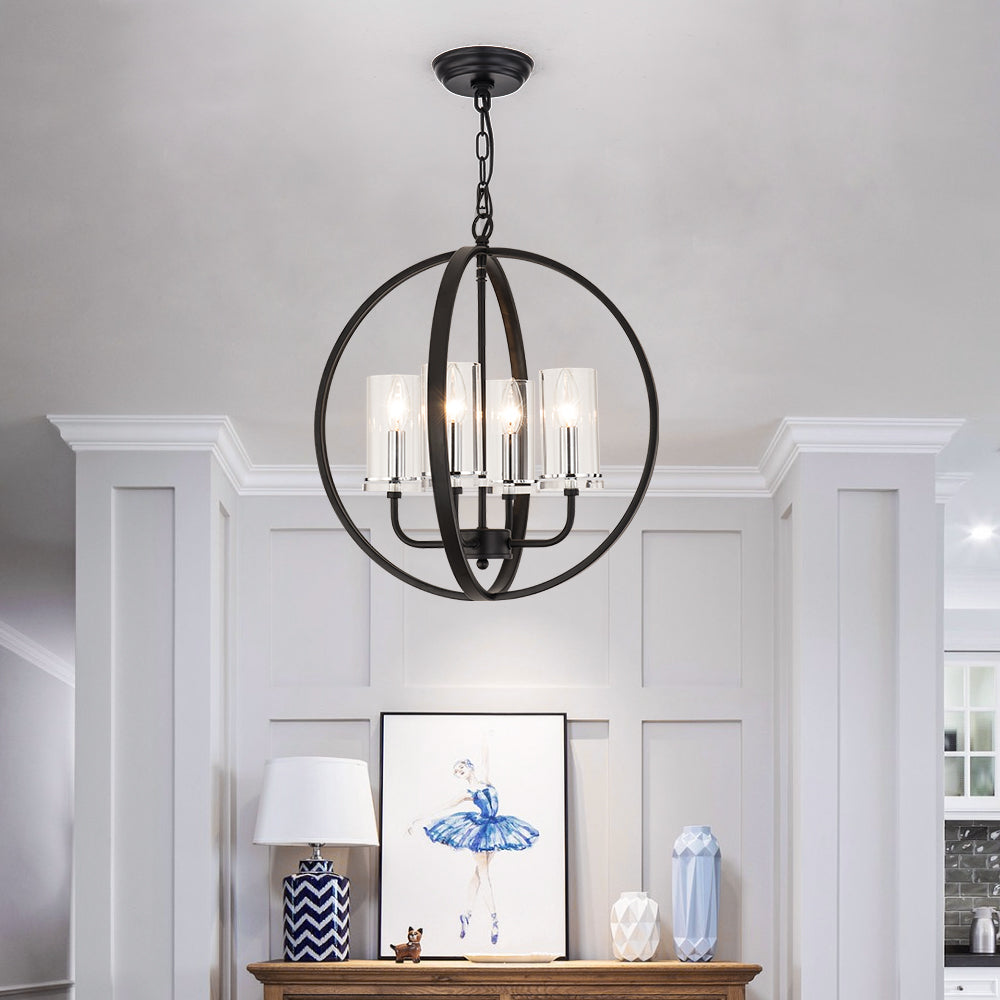 Maxax 4-Light Traditional Globe Candle Chandelier #MX19008