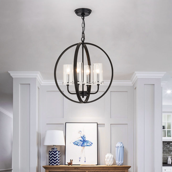 Maxax 4-Light Traditional Globe Candle Chandelier #MX19008