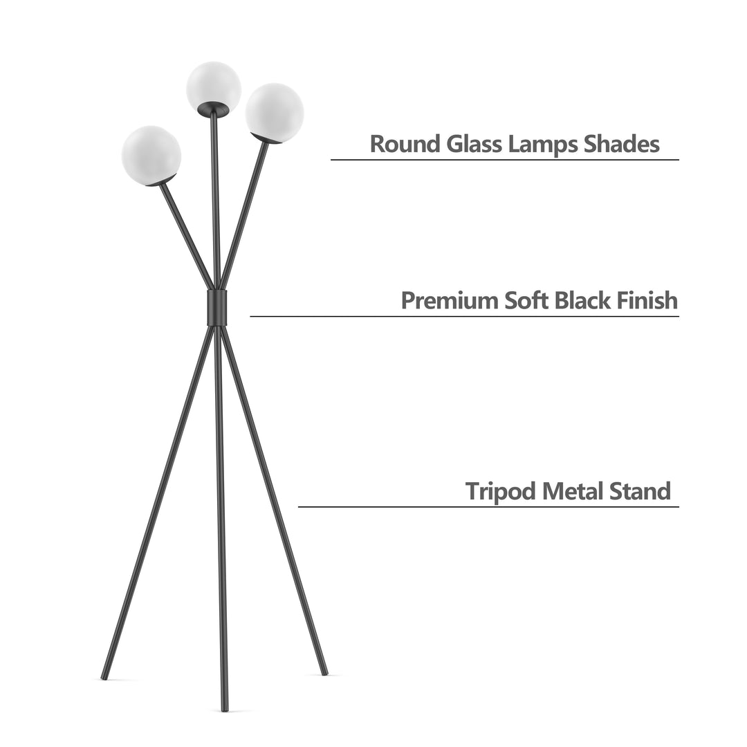 65'' Bronze White Glass Tree Floor Lamp For Living Room/Bedroom #F222