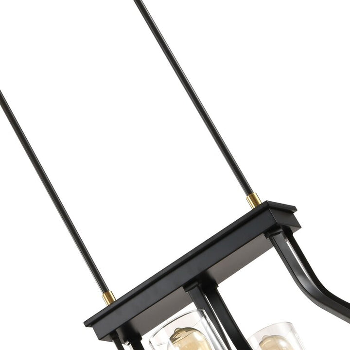 Zaza Designs 6 - Light Kitchen Island Linear With Wrought Iron Accents# MX21027