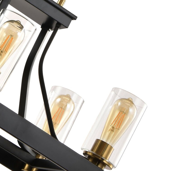 Zaza Designs 6 - Light Kitchen Island Linear With Wrought Iron Accents# MX21027