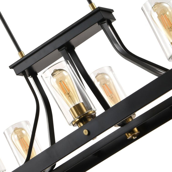 Zaza Designs 6 - Light Kitchen Island Linear With Wrought Iron Accents# MX21027