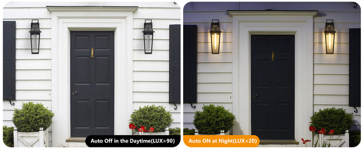 Solstice 1 - Light 18.4"H Tempered Glass Outdoor Wall Light With Dusk To Dawn #7075
