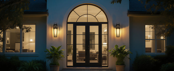 Solstice 1 - Light 18.4"H Tempered Glass Outdoor Wall Light With Dusk To Dawn #7075