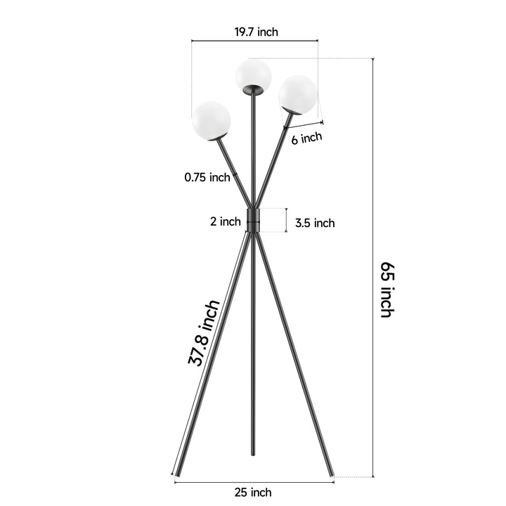 65'' Bronze White Glass Tree Floor Lamp For Living Room/Bedroom #F222