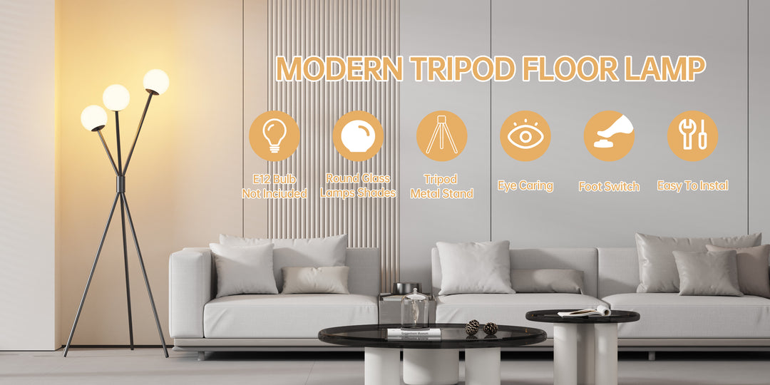 65'' Bronze White Glass Tree Floor Lamp For Living Room/Bedroom #F222