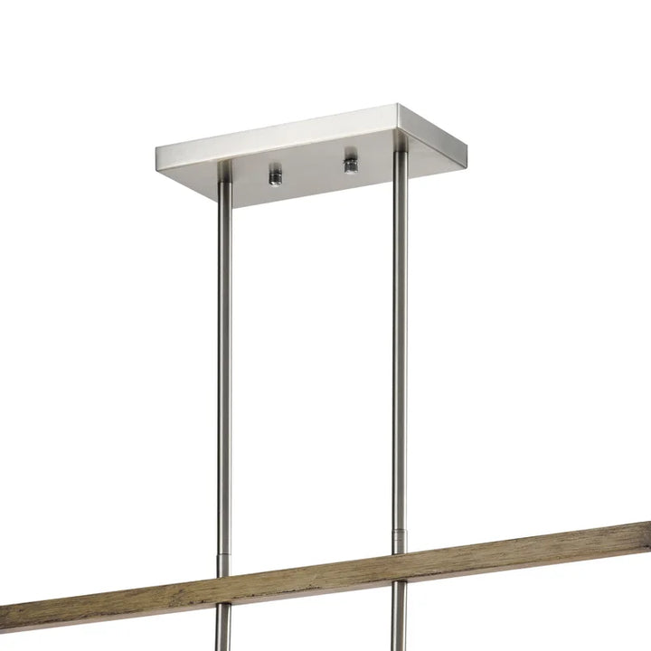 Maxax 5 - Light Kitchen Island Linear Black & Gold Pandent Wrought Iron #MX21005