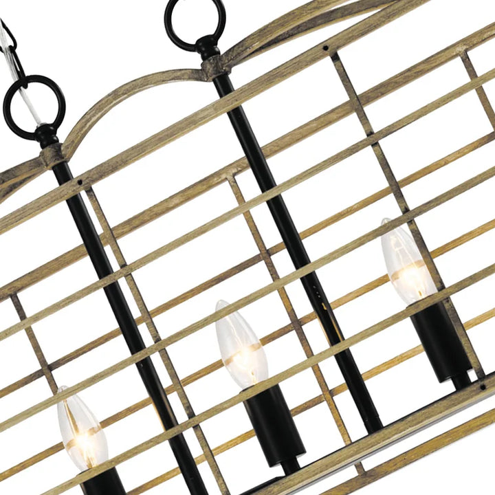 MAXAX 5 - Light Kitchen Island&Candle Style Square / Rectangle&Linear&Modern Linear With Wrought Iron#MX21002