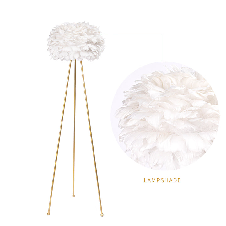 Maxax 60in Tripod Feather Floor Lamp #F21-PK