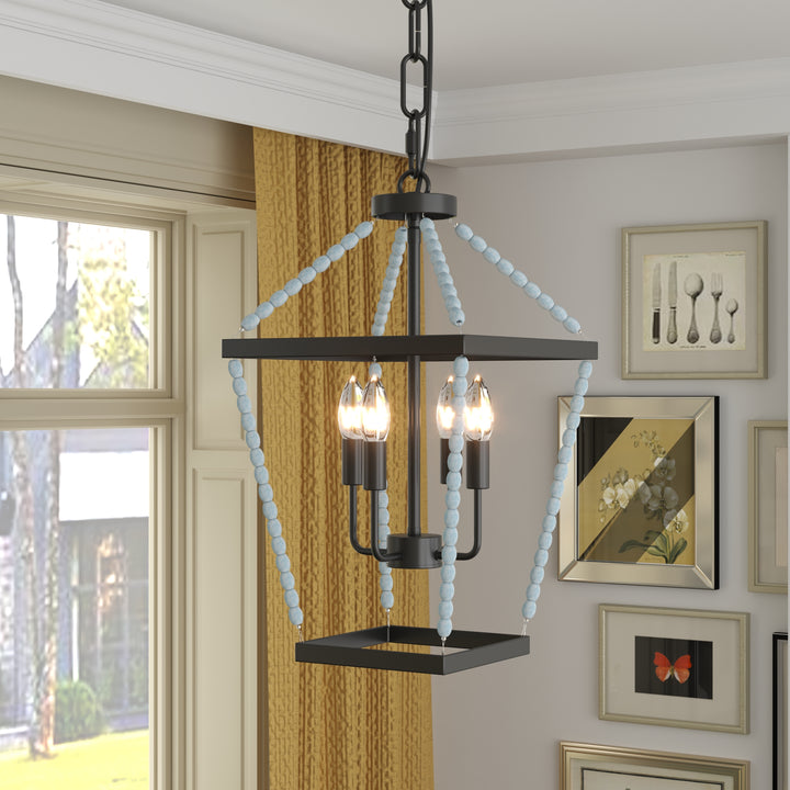 Maxax 4 - Light Dimmable Lantern Square Chandelier #6514