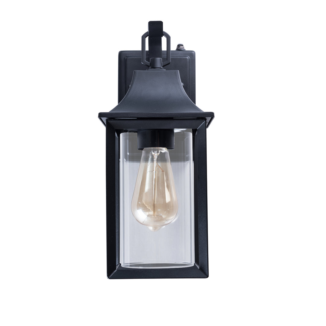 1 - Light Black Outdoor Wall Lantern with Clear Glass #7038