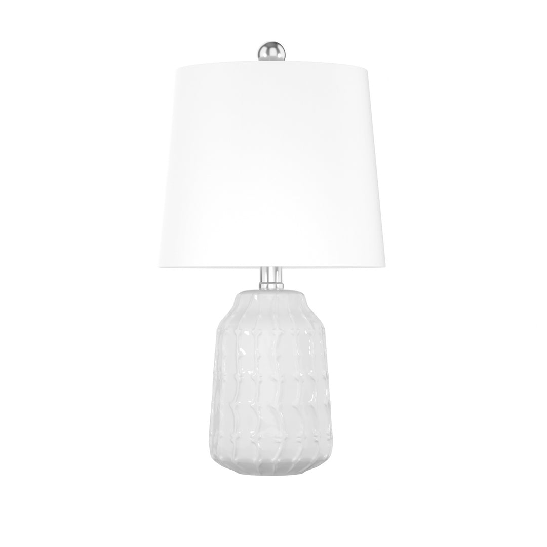 19'' White Exquisite Ceramic Table Lamp For Living Room/bedroom (Set of 2) #T166