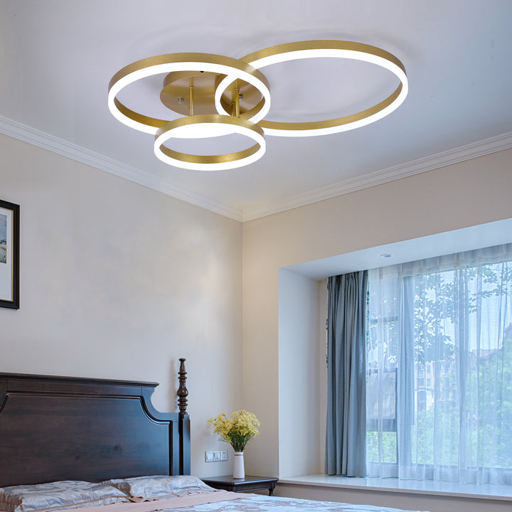 Maxax 3 - Light 31.8in LED Rings Unique Flush Mount #YX-17-FM