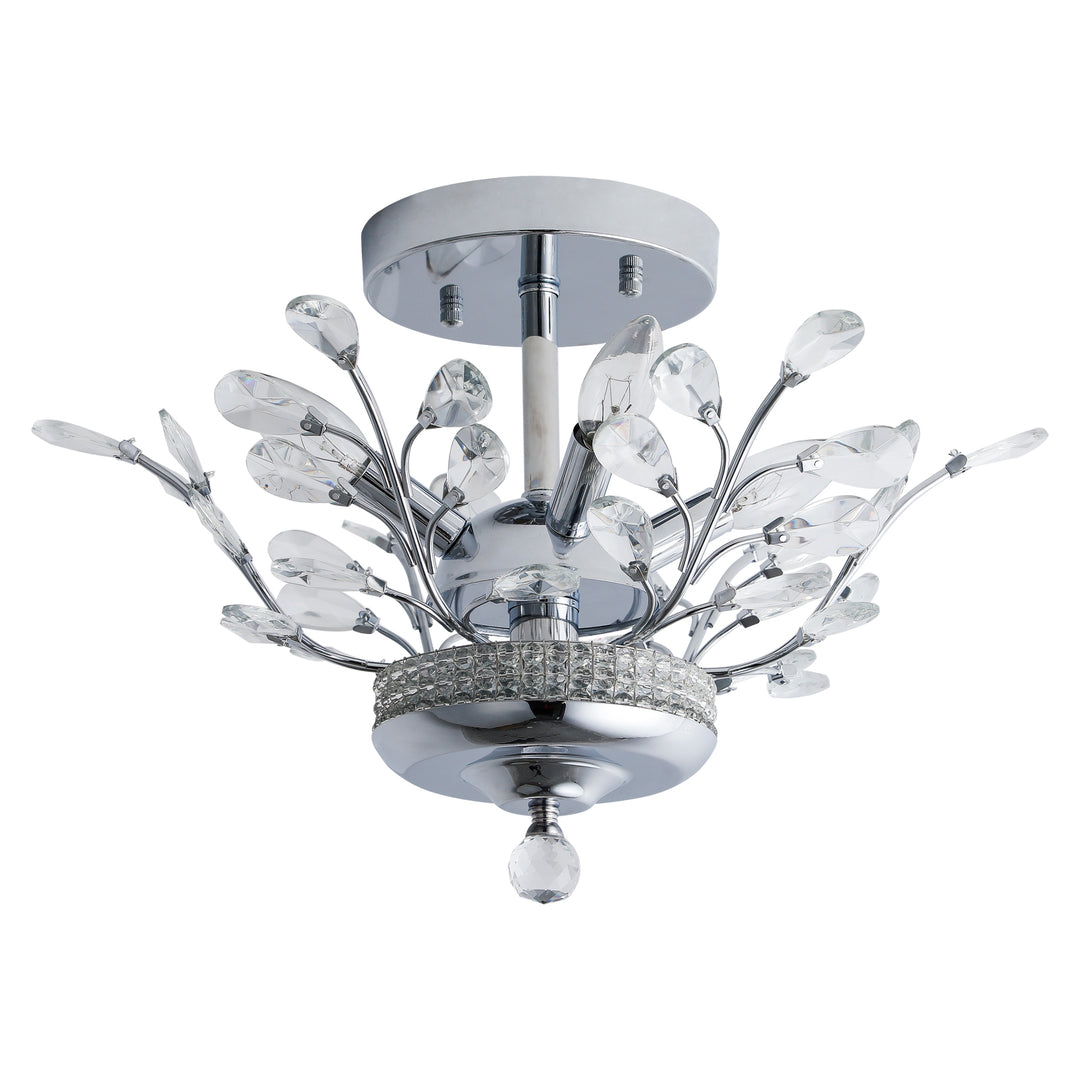 Zaza Designs 4 - Light 16in Crysal Semi Flush Mount #19159