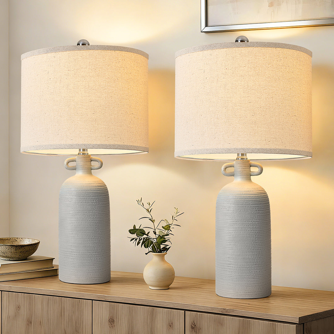 Illume 24'' White Ceramic Table Lamp (Set Of 2) #T192
