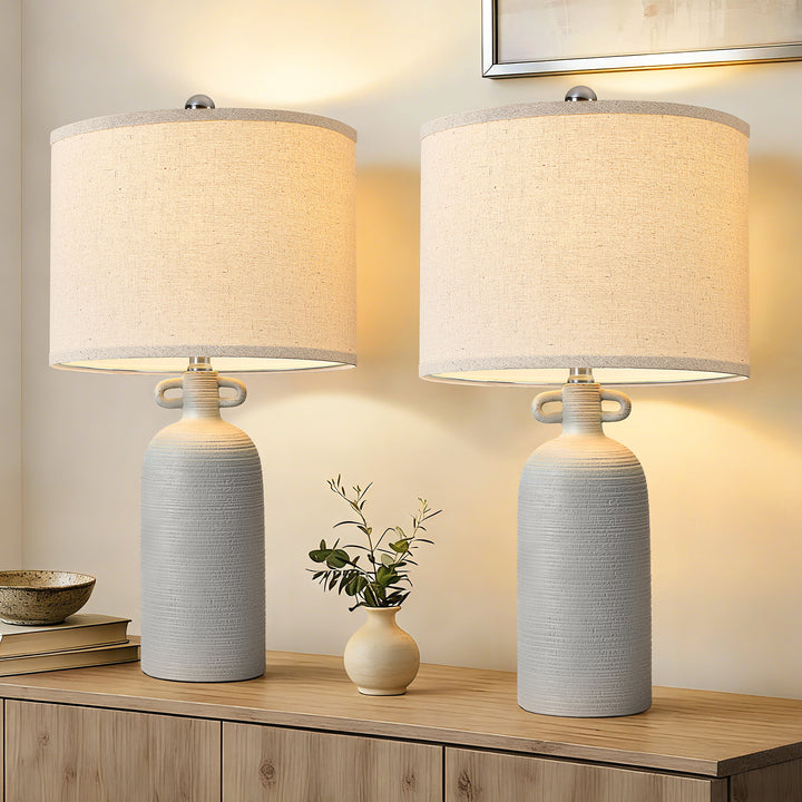 Illume 24'' White Ceramic Table Lamp (Set Of 2) #T192