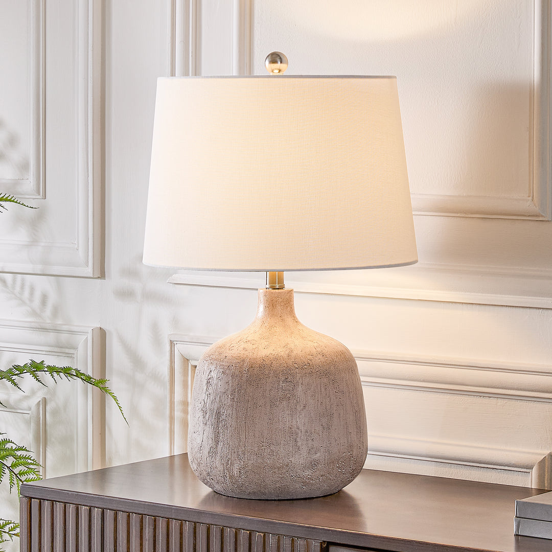 Shimmer 23.5" Farmhouse Resin Table Lamp With Usb And Type C Ports 3 Way Dimmable Rotary Switch Bedside Lamp For Bedroom And Living Room #T275