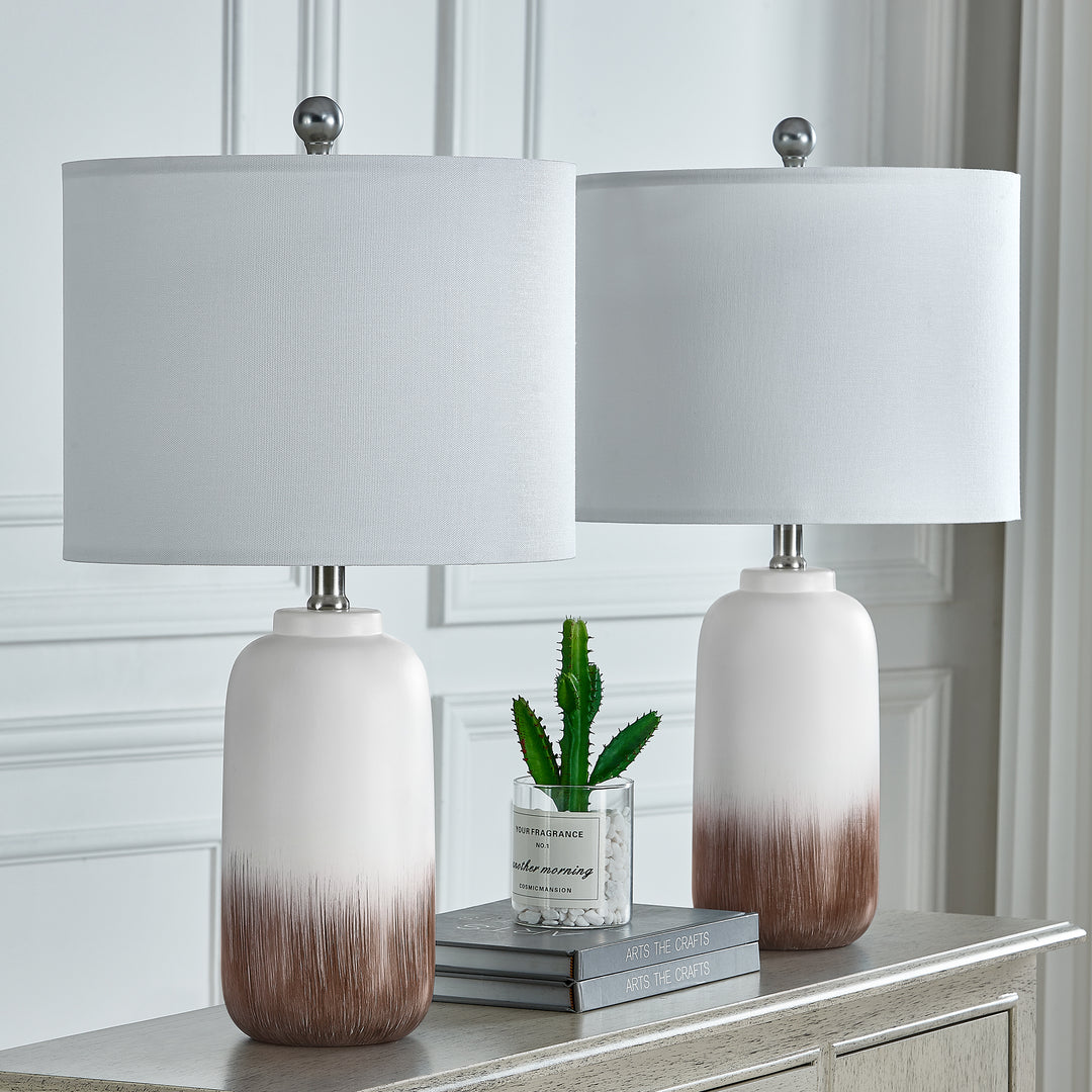 23.5" Chanise Ceramic Table Lamp For Living Room/Bedroom (Set of 2) #T198