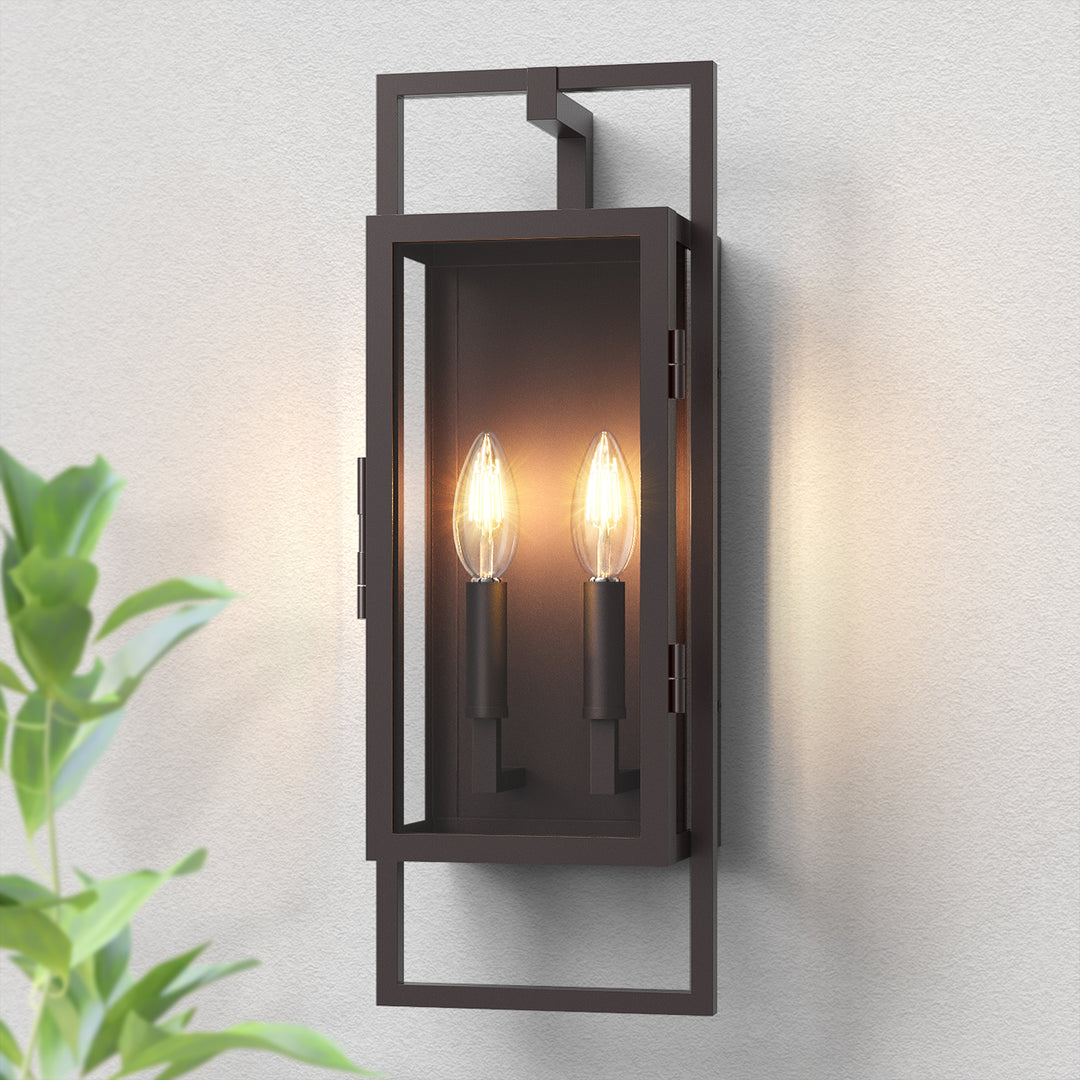 Radiance 3 -Light Steel And Glass Outdoor Wall Light with Dusk to Dawn #7030