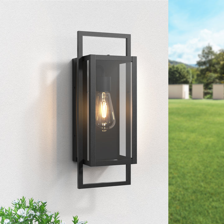 Solstice 1 - Light Glass Outdoor Wall Lantern with Dusk to Dawn #7057