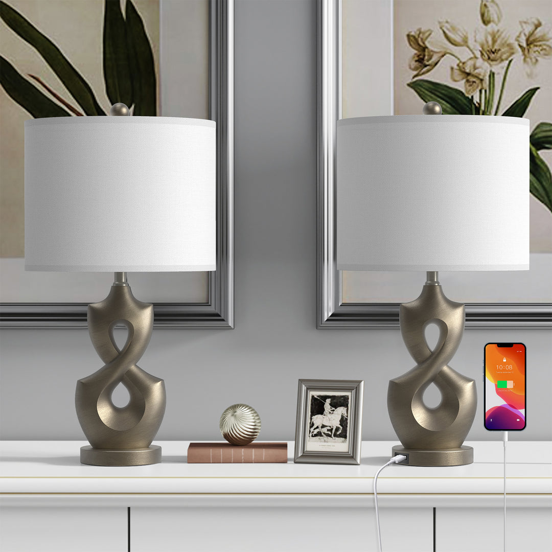 USB Table Lamp (Set of 2) #T189-WG