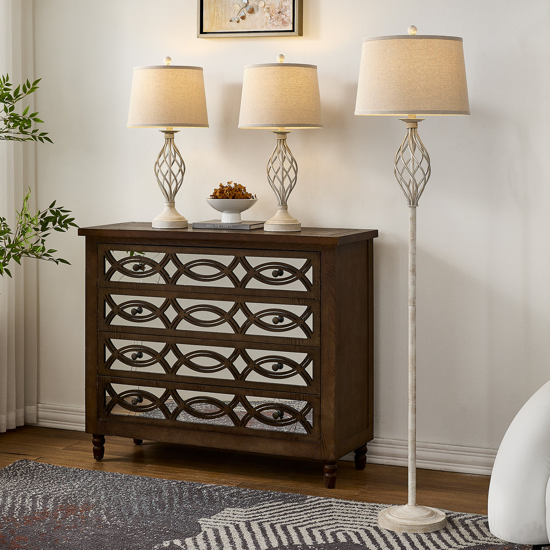 Maxax Traditional Floor & Table Lamp Set of 3 #TF22