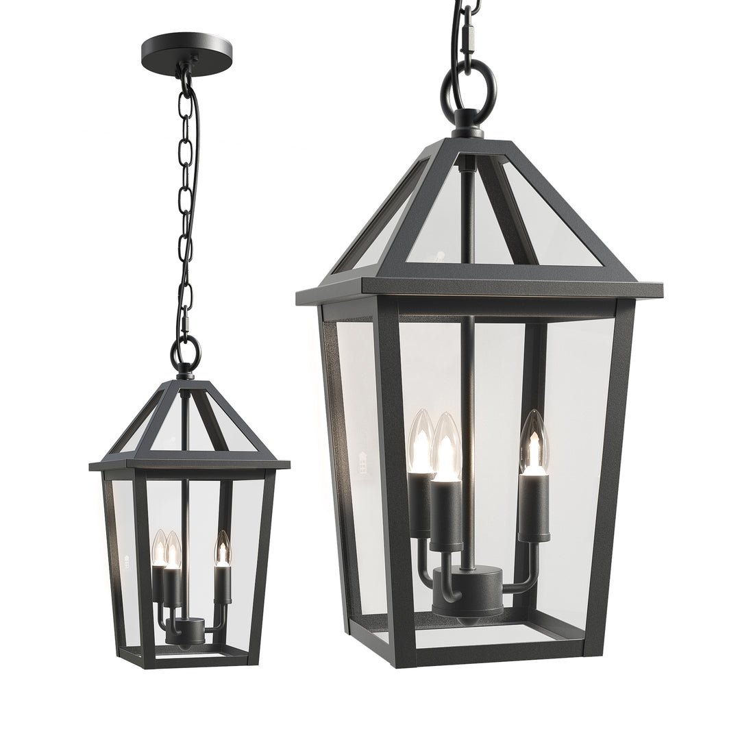 3 Light 16.4''H Iron Outdoor Hanging Lantern #7048