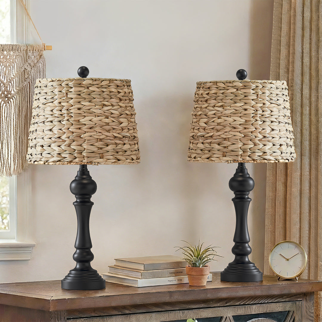 Maxax Coastal Rustic White Modern Table Lamp (Set of 2) #T150