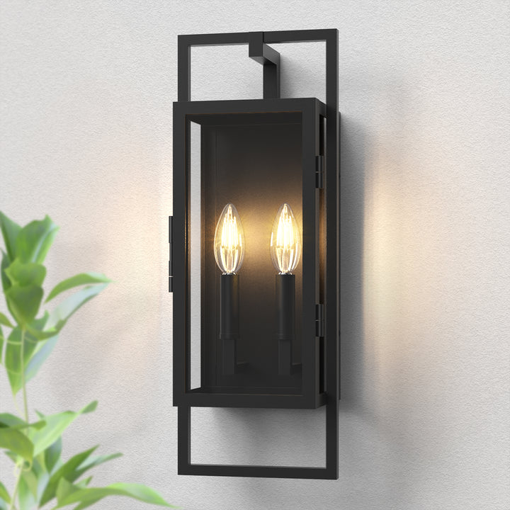 Radiance 3 -Light Steel And Glass Outdoor Wall Light with Dusk to Dawn #7030