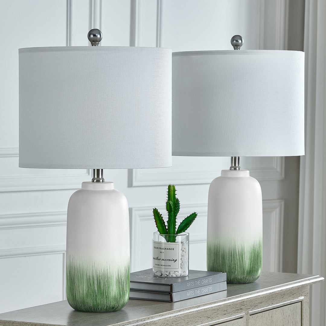 23.5" Chanise Ceramic Table Lamp For Living Room/Bedroom (Set of 2) #T198