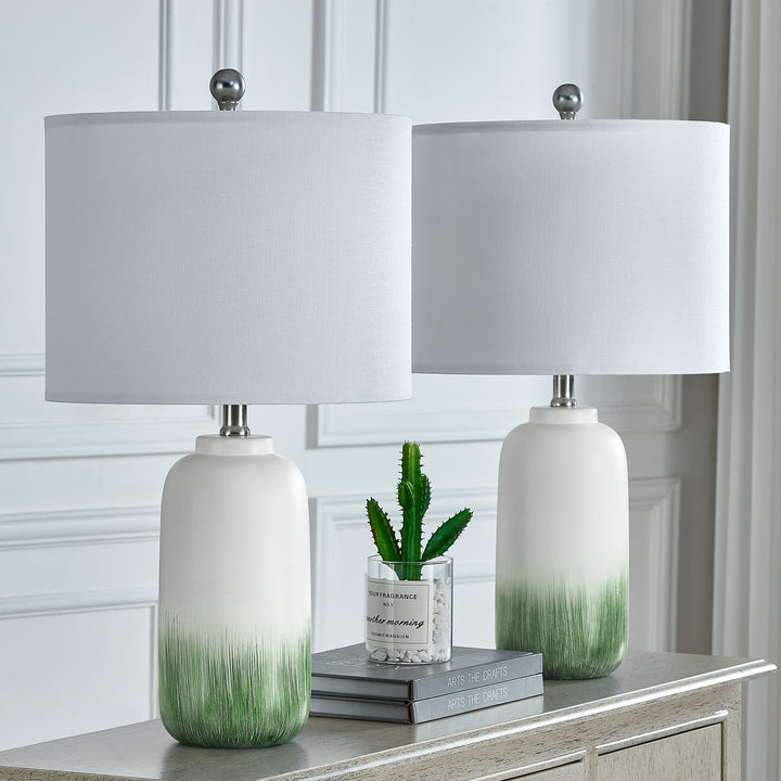 23.5" Chanise Ceramic Table Lamp For Living Room/Bedroom (Set of 2) #T198