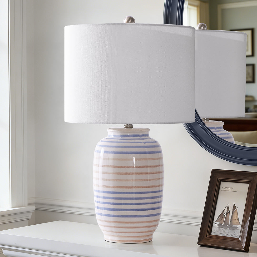25 '' Blue Ceramic Table Lamp #T176
