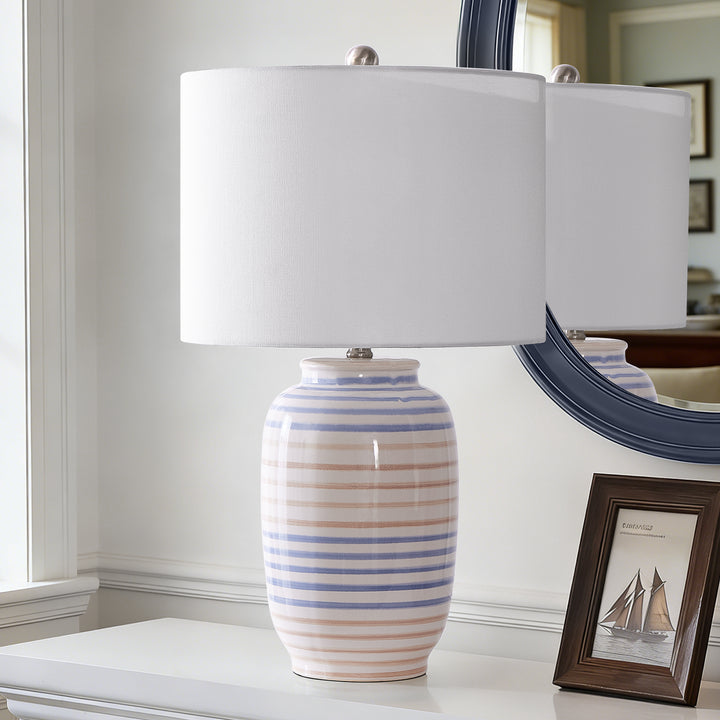 25 '' Blue Ceramic Table Lamp #T176