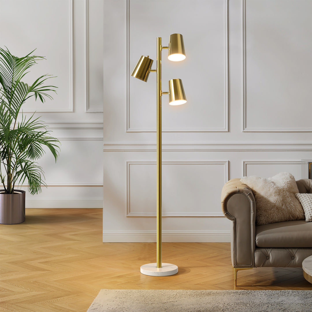 3-Head Adjustable Gold Nordic Minimalist Floor Lamp #F265