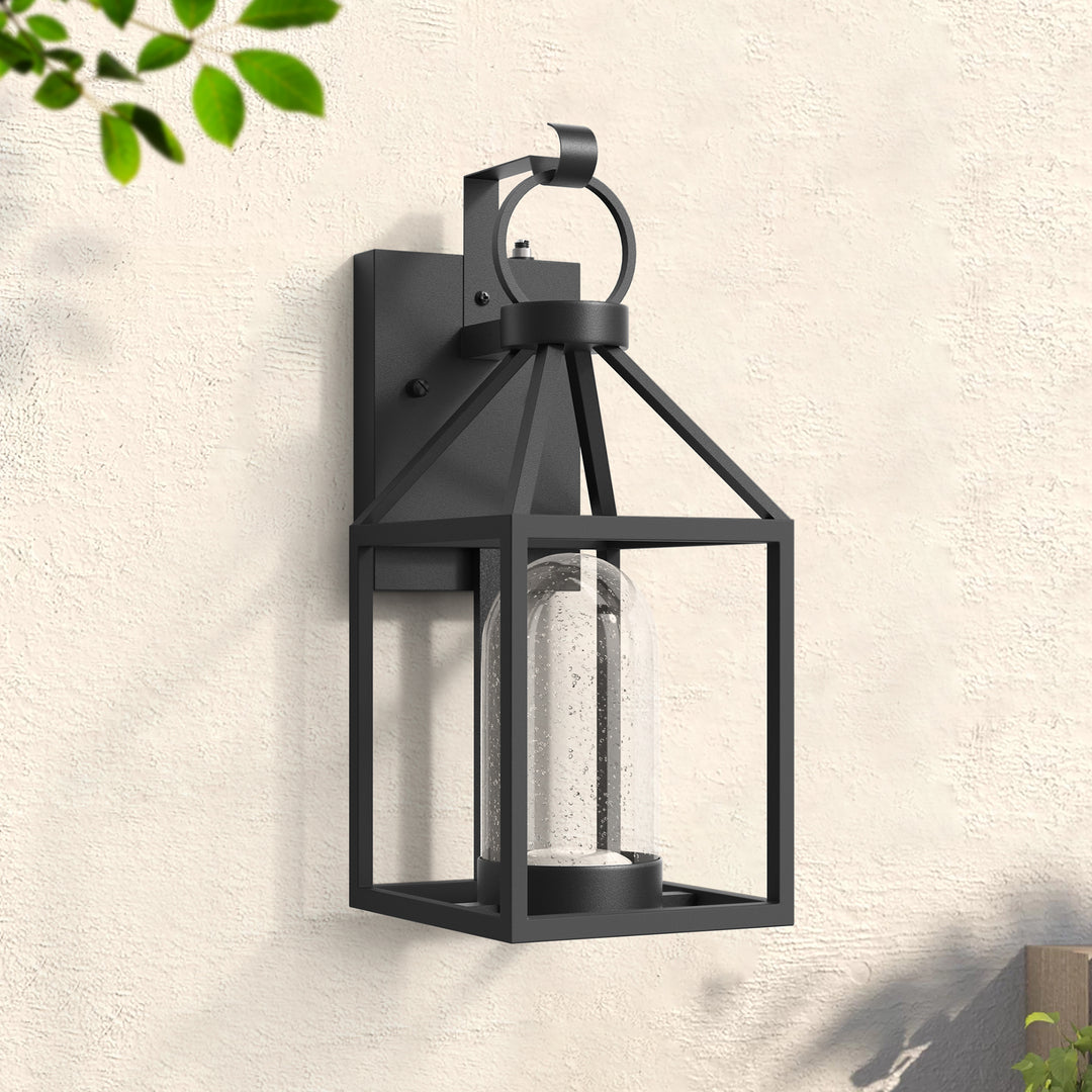 Solstice 1-Light 14'' Iron And Glass Led Led Outdoor Wall Lantern With Dusk To Dawn #7053