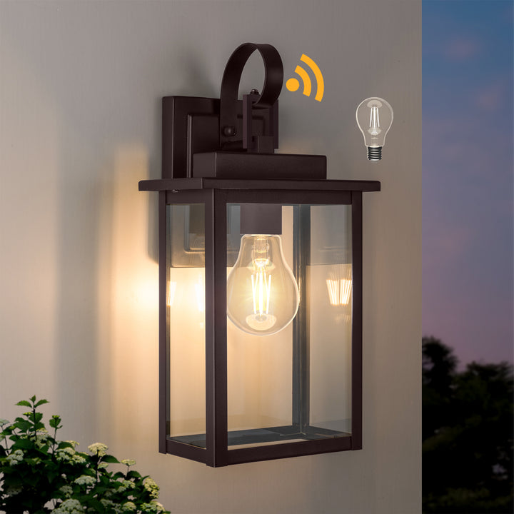 Maxax Dusk to Dawn 12" Outdoor Wall Light, Exterior Waterproof Wall Sconce, Matte Black Front Porch Light, Outside Wall Mount Lantern for House Garage Doorway (Bulb Include) #7041