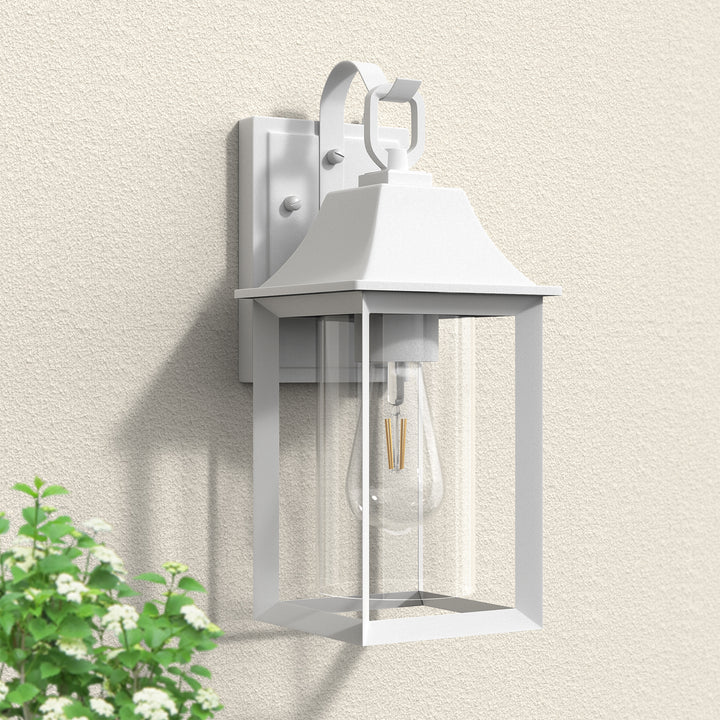 1 - Light Black Outdoor Wall Lantern with Clear Glass #7038