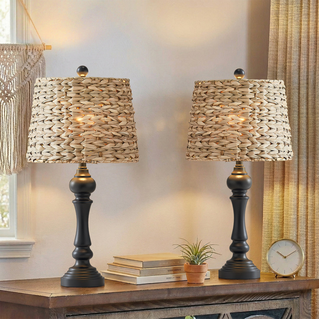 Maxax Coastal Rustic White Modern Table Lamp (Set of 2) #T150