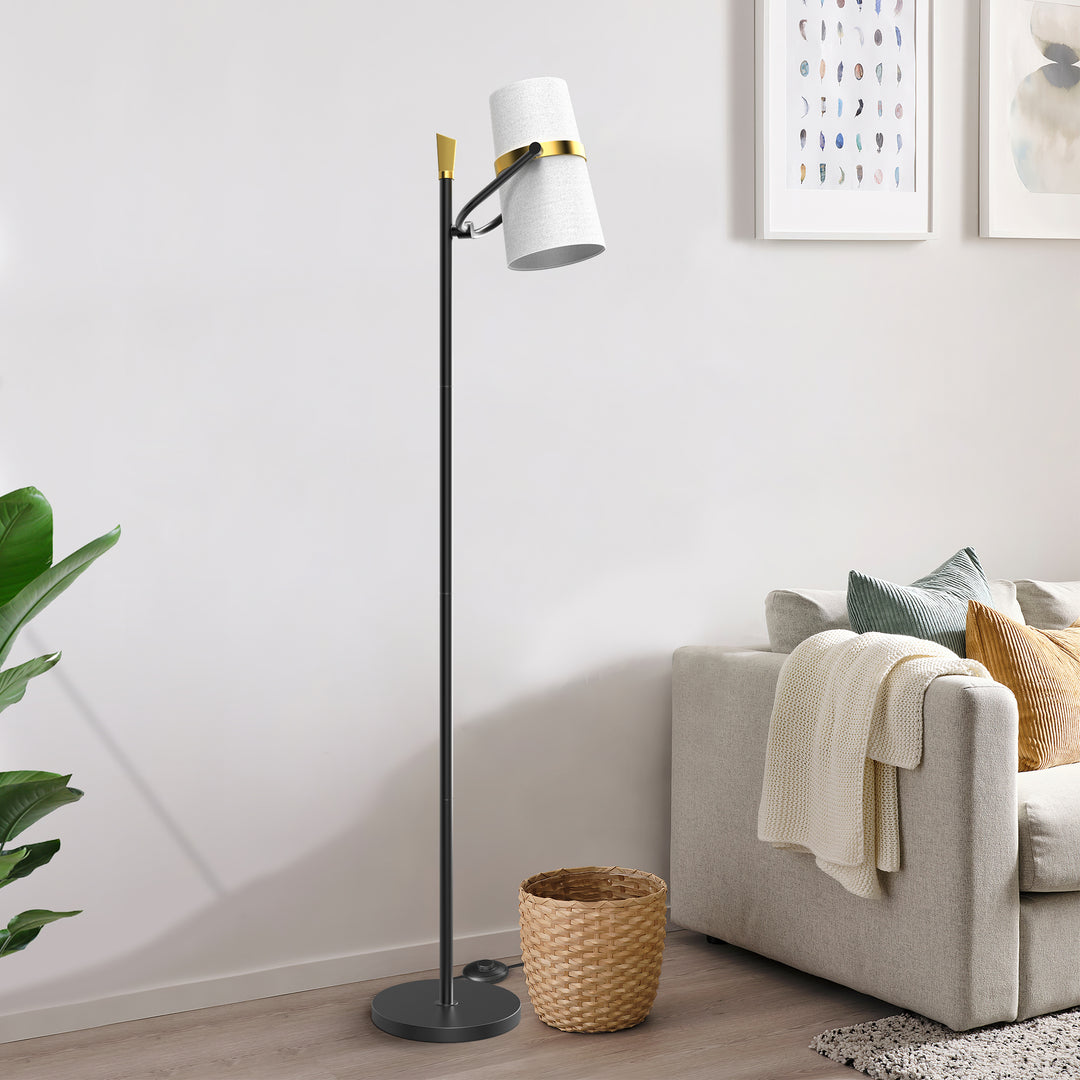 62'' Black Modern Task Floor Lamp For Living Room/Bedroom #F191