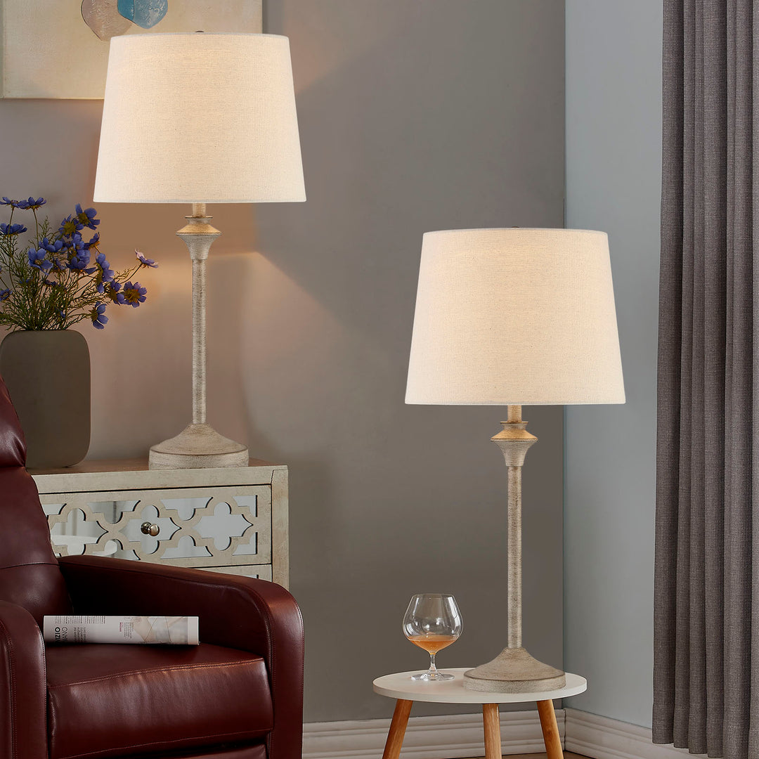 Maxax Metal Buffet Lamp with Oatmeal shade (Set of 2) #T13