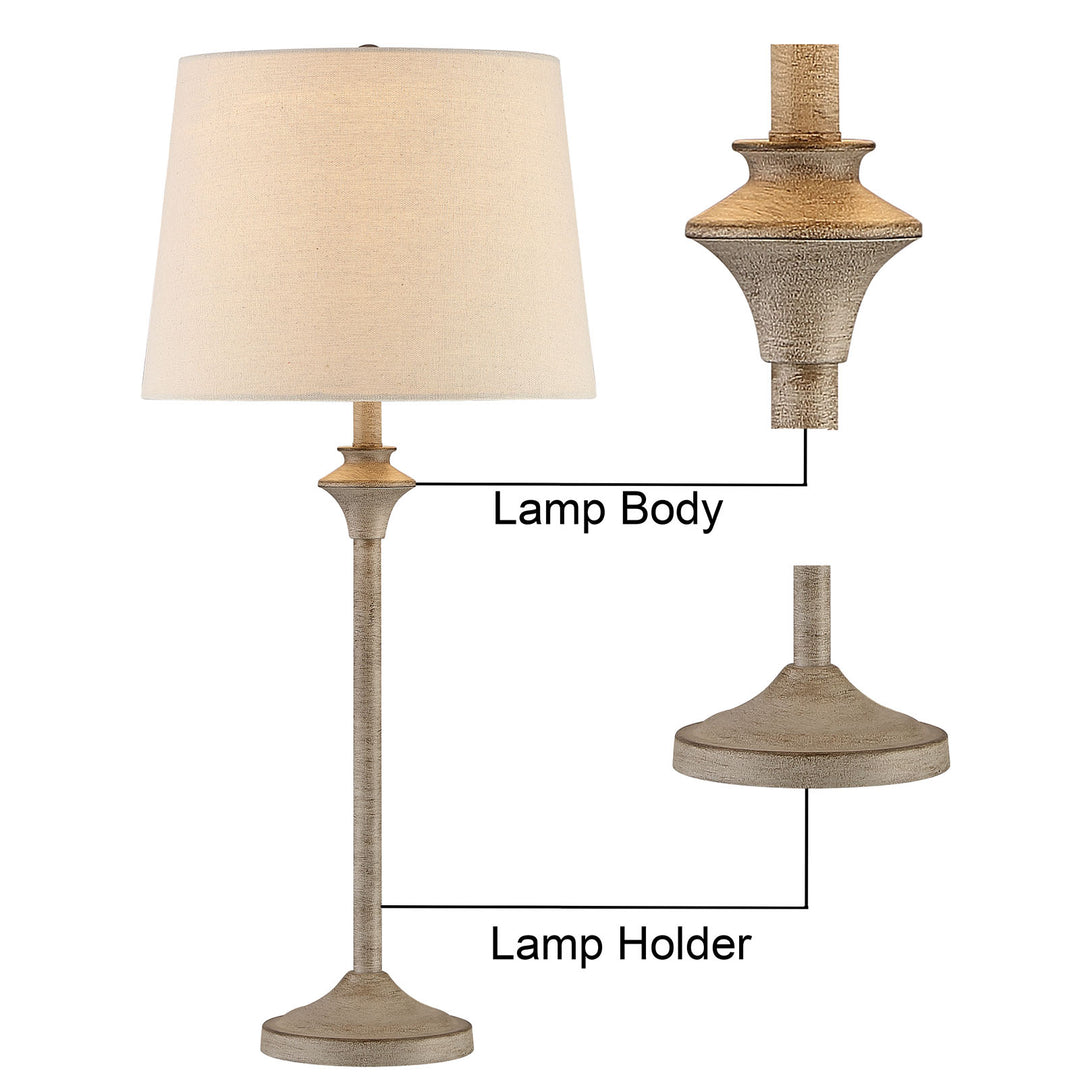 Maxax Metal Buffet Lamp with Oatmeal shade (Set of 2) #T13