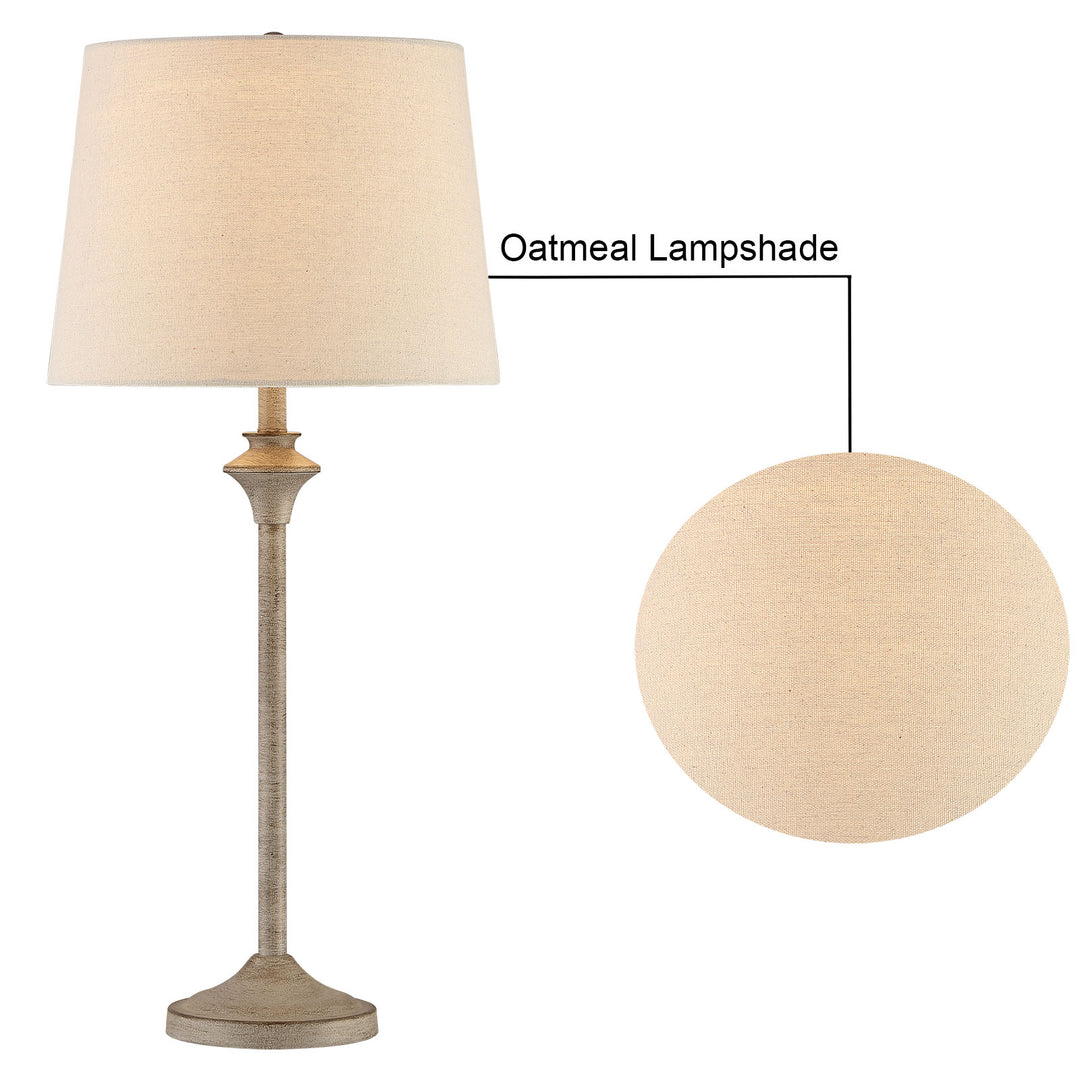 Maxax Metal Buffet Lamp with Oatmeal shade (Set of 2)