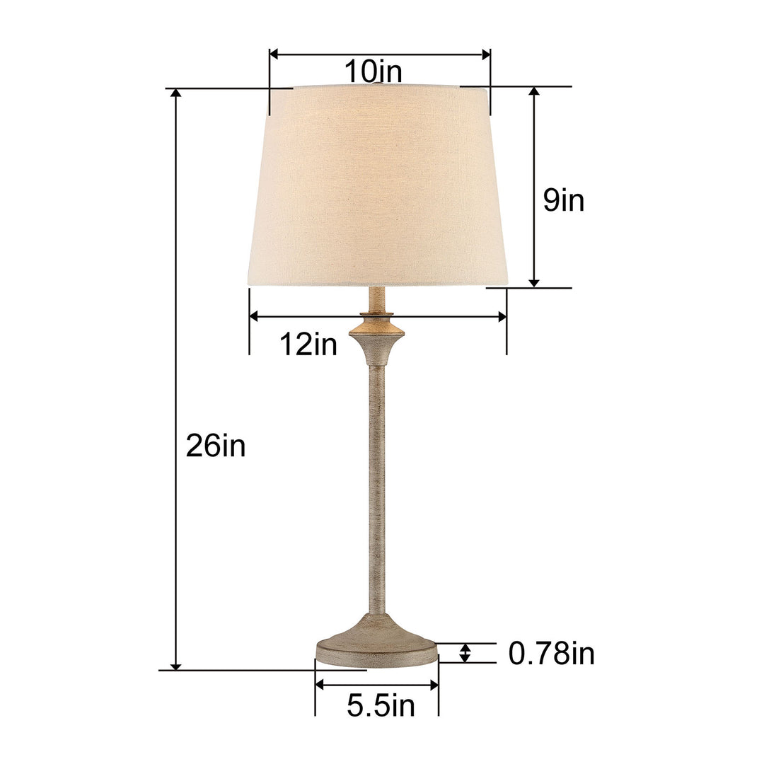 Maxax Metal Buffet Lamp with Oatmeal shade (Set of 2)