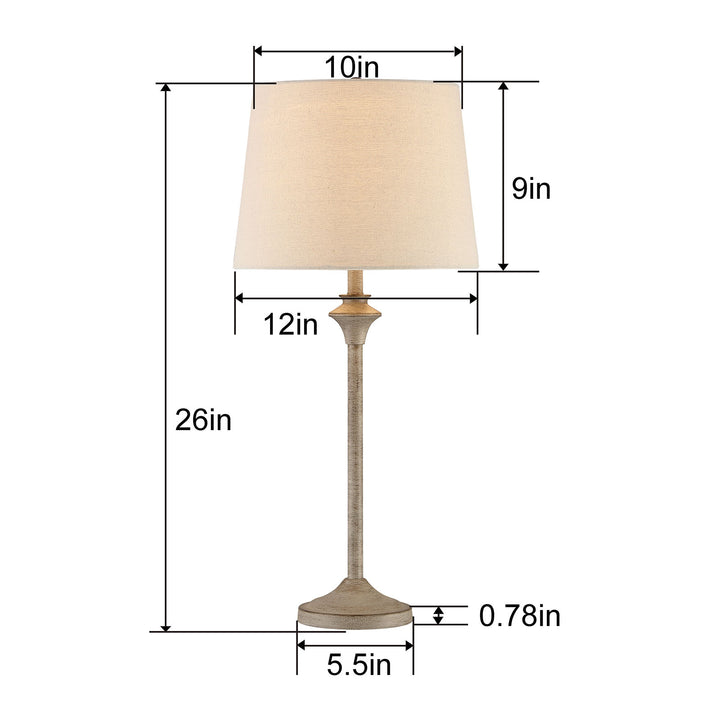 Maxax Metal Buffet Lamp with Oatmeal shade (Set of 2) #T13