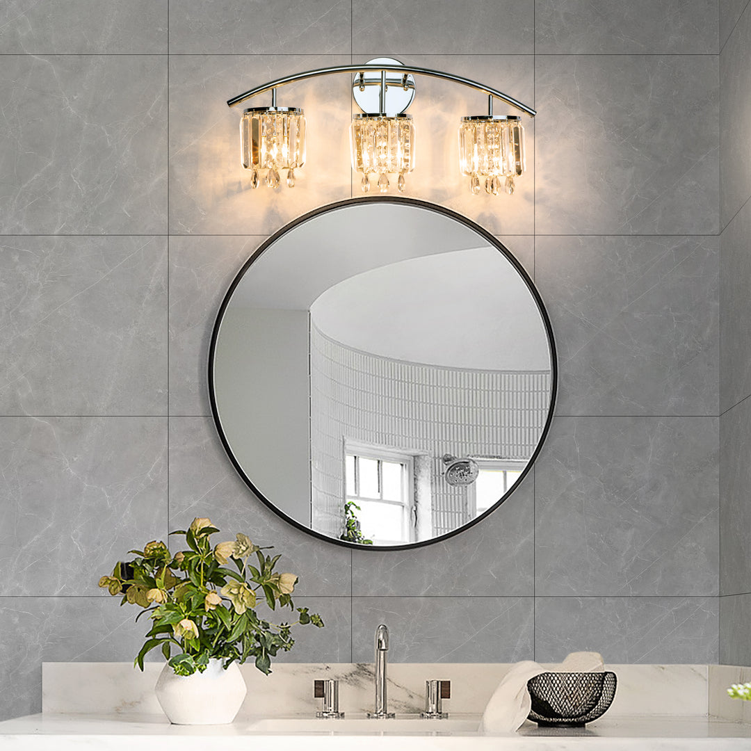 Dimmable Bathroom Vanity Light With Crystal Shade #19233